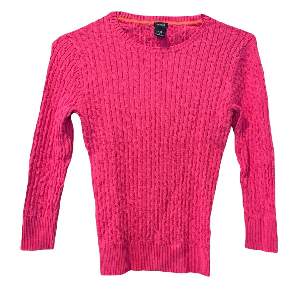 Cable Knit Pullover Sweater Sz Small Pink Preppy Academic‎ Normcore GAP